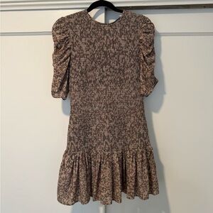French Connection Brown Patterned Mini Dress